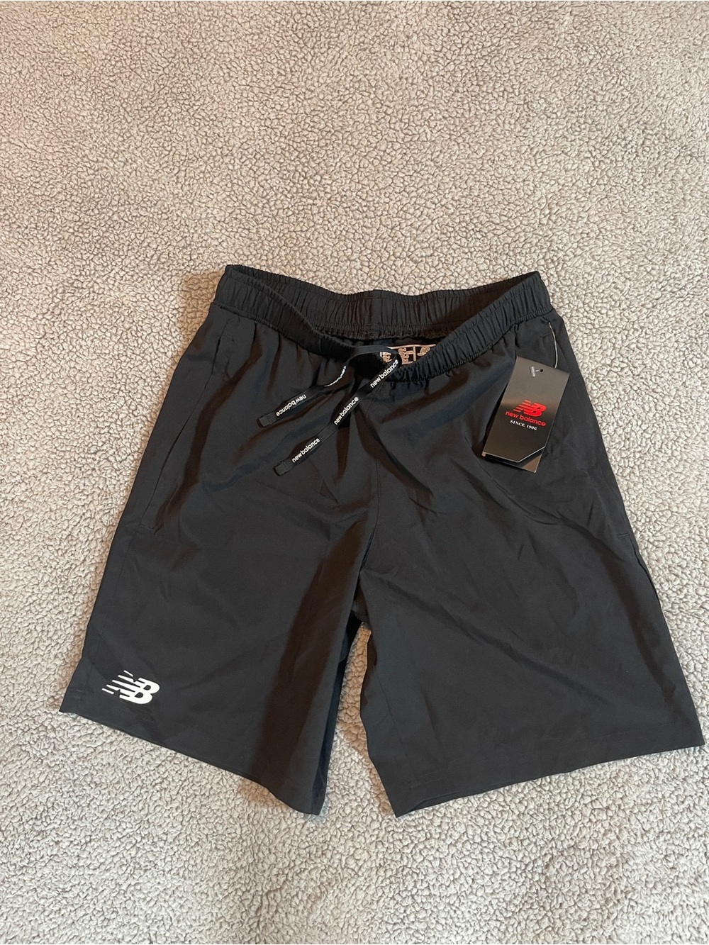 New Balance Men's Black Athletic Training Shorts with Logo